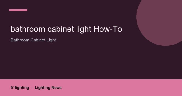 bathroom cabinet light How-To