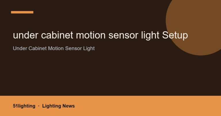 under cabinet motion sensor light Setup