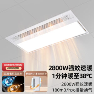 Wind-Heating Bathroom Heater with Exhaust Fan and Dual Motor