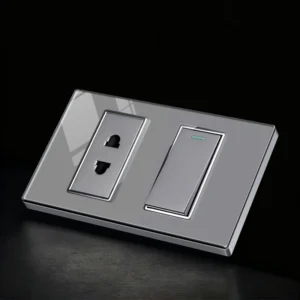 118 Type American Standard 15A Waterproof Glass US Wall Electric Interruptor Light Switch with 2 Outlets