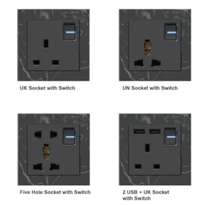 Reliable Natural Stone Wall Socket Outlet Smart Life Compatible Waterproof Durable with USB a and C Ports