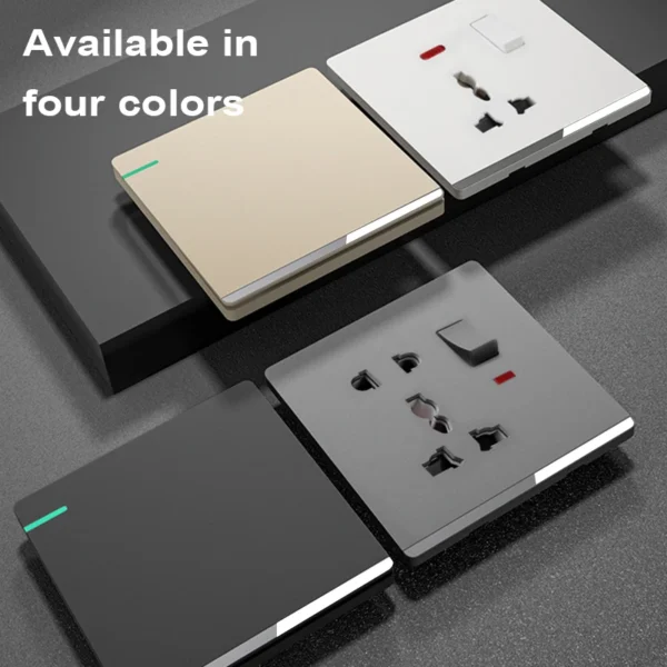 2025 Ultra-thin Waterproof Double Pole Acrylic Panel Switch Socket with Type C Charging 20A High Power British