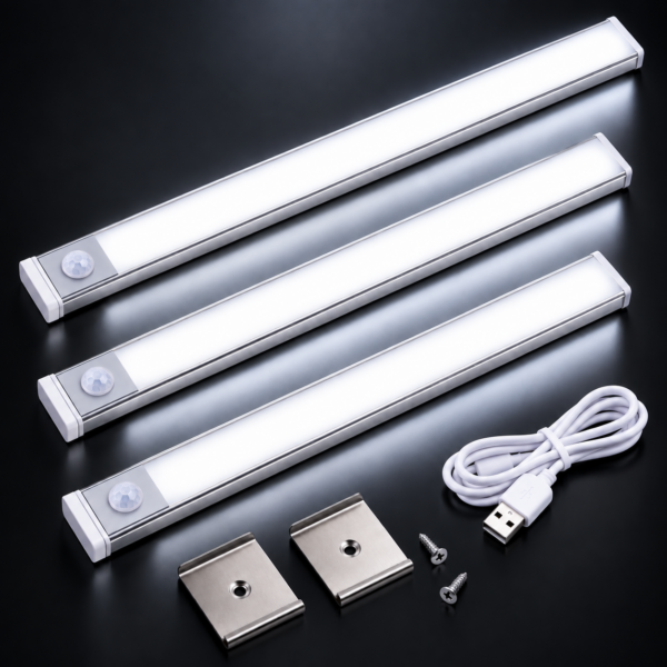 Nordic Rechargeable Smart Shelf Stairs Lighting Motion Sensor Wardrobe Showcase Led Cabinet Lights