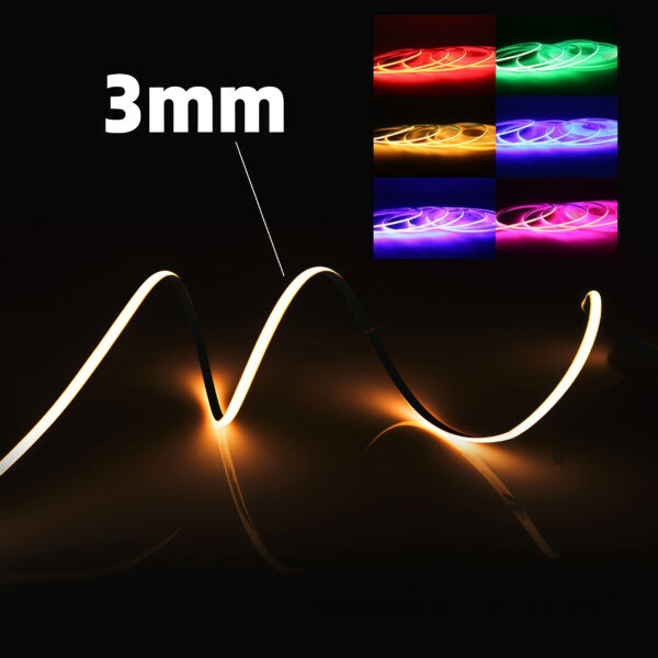 High Brightness Cri 90 Free Cut 12v 24v Ultra-Thin 3mm 5mm 8mm 10mm Cob Flexible Dimmable Cob Led Strip Light