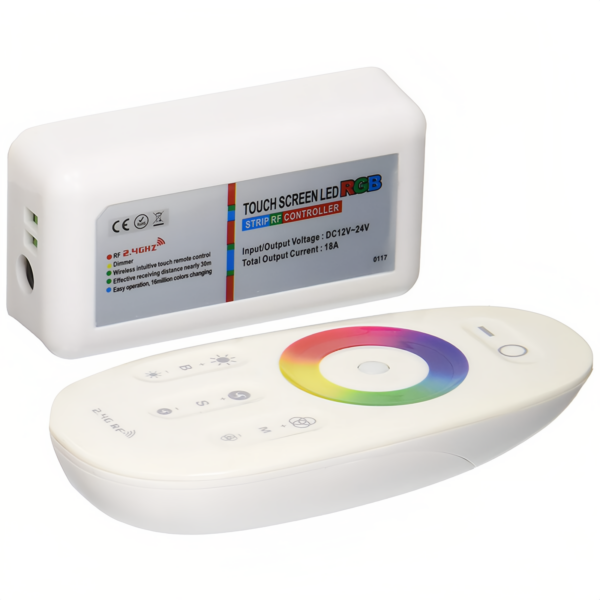 DC 12V-24V Smart Wireless RGB Strip Light Controller Touch Screen LED Dimmer With 6A Output Current RF Remote Control