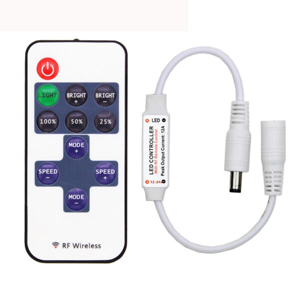 Remote Controller LED Strip Light DC5V-24V Wireless Dimmer for COB Strip Light 12V Output Voltage 6A Current RF Connection Mode
