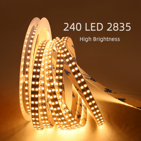 SMD 2835 Flexible LED Strip Light 24V 240LEDs/m 10mm High Brightness  3000K 4000K 6500K IP20 Smart LED Strip for Indoor Lighting