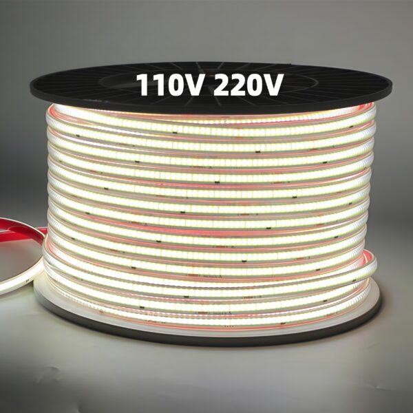 IP65 Waterproof 100m Roll Flexible Cuttable 110V Cob Led Strip Light 220V High Brightness Lighting COB LED Strip Light