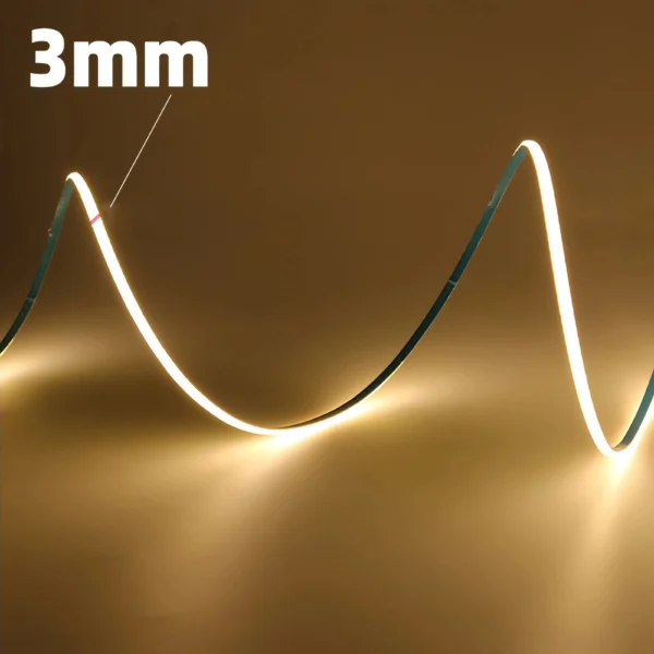 Wholesale Dotless Cob Led Strip Light 24v 12v 3mm 5mm 8mm Mini Cuttable Flexible Warm White Dimmable Smart Led Cob Strip