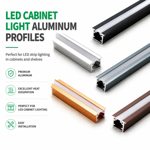 LED Cabinet Lighting Aluminum Profile for Kitchen Under Cabinet Lighting LED Strip Channel Furniture Linear Lighting Solution