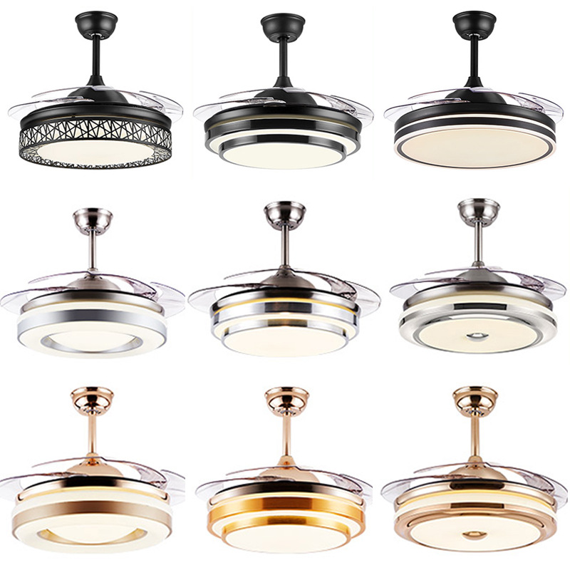 Modern Nordic 220v 240v 110v  42 Inch Wifi Chandelier Fan Ceiling Fan Led Lights Smart Remote Control Ceiling Fan with Light