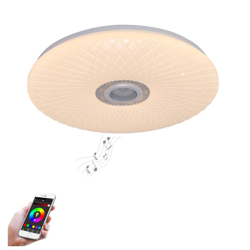 LED Music Ceiling Light 110-220V 60W RGB  Remote Control Smart Lamp