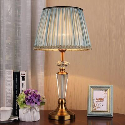 Customized Crystal Fabric Lampshade Bedside Lamp  Home Decor Table Lamps