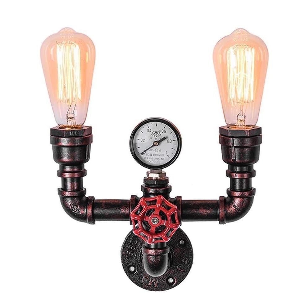 Metal Wall Lamp Iron Art Water Pipe Steampunk Indoor Vintage Industrial Wall Lighting