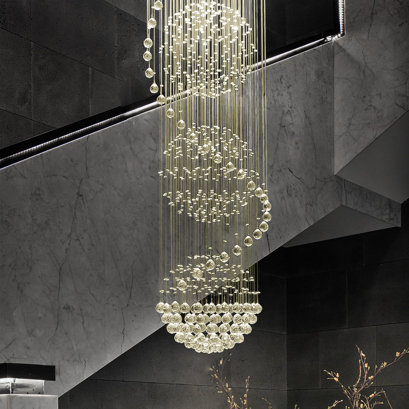 Modern Gold Chrome Restaurant House Decoration Hotel Wedding Crystal Ceiling Lamp Drop Pendant Light Crystal Chandelier