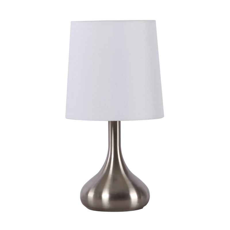 Hot Selling Wholesale Gold Bases White Cloth Fabric Lampshade Modern Luxury Decorative Bedside Led Table Lamp