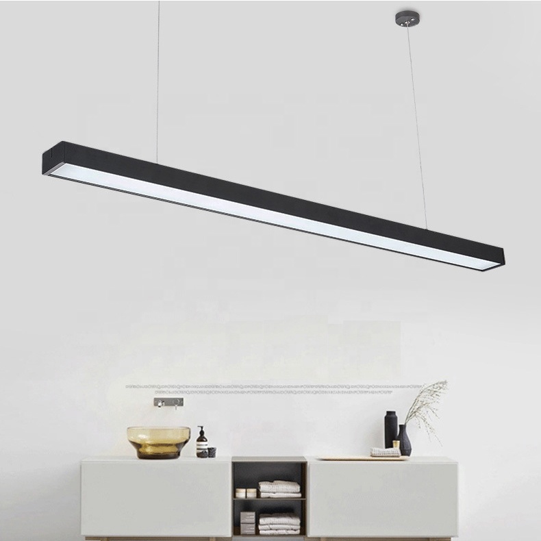 Surface Mounted Pendant Hanging Line Trunking Lamp 2FT 4FT Office Commercial LED Linear Pendant Light Lamp Chandelier
