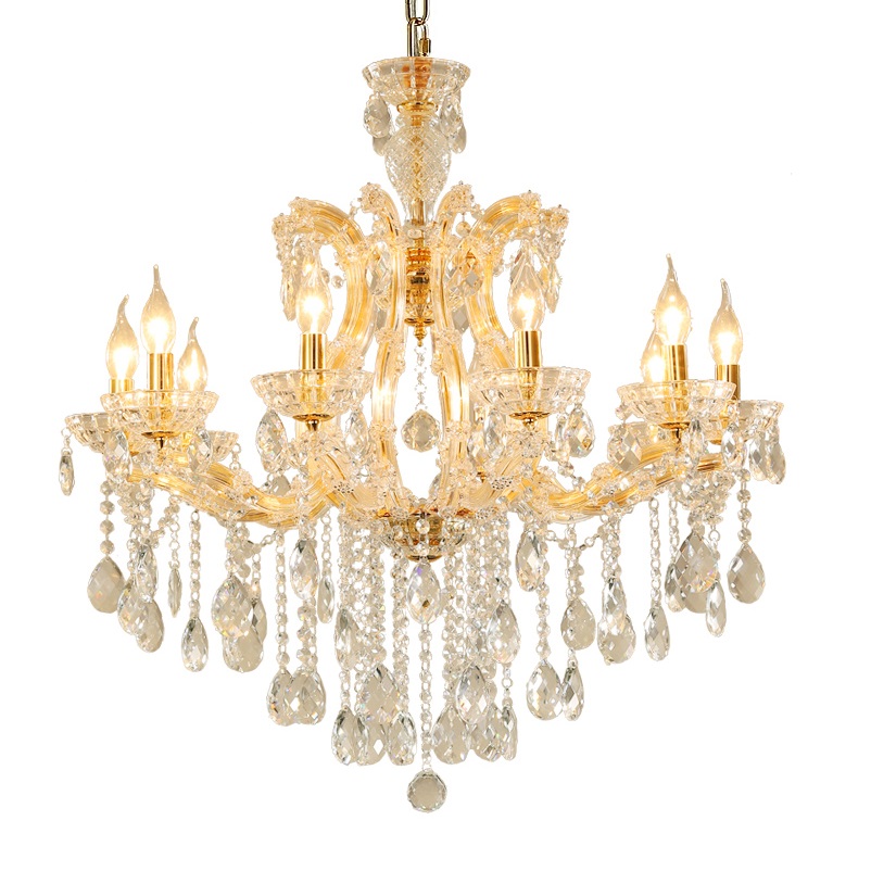Modern Gold Chandelier Light Fixture K9 Crystal Chandeliers for Dining Room Kitchen Island Living Room