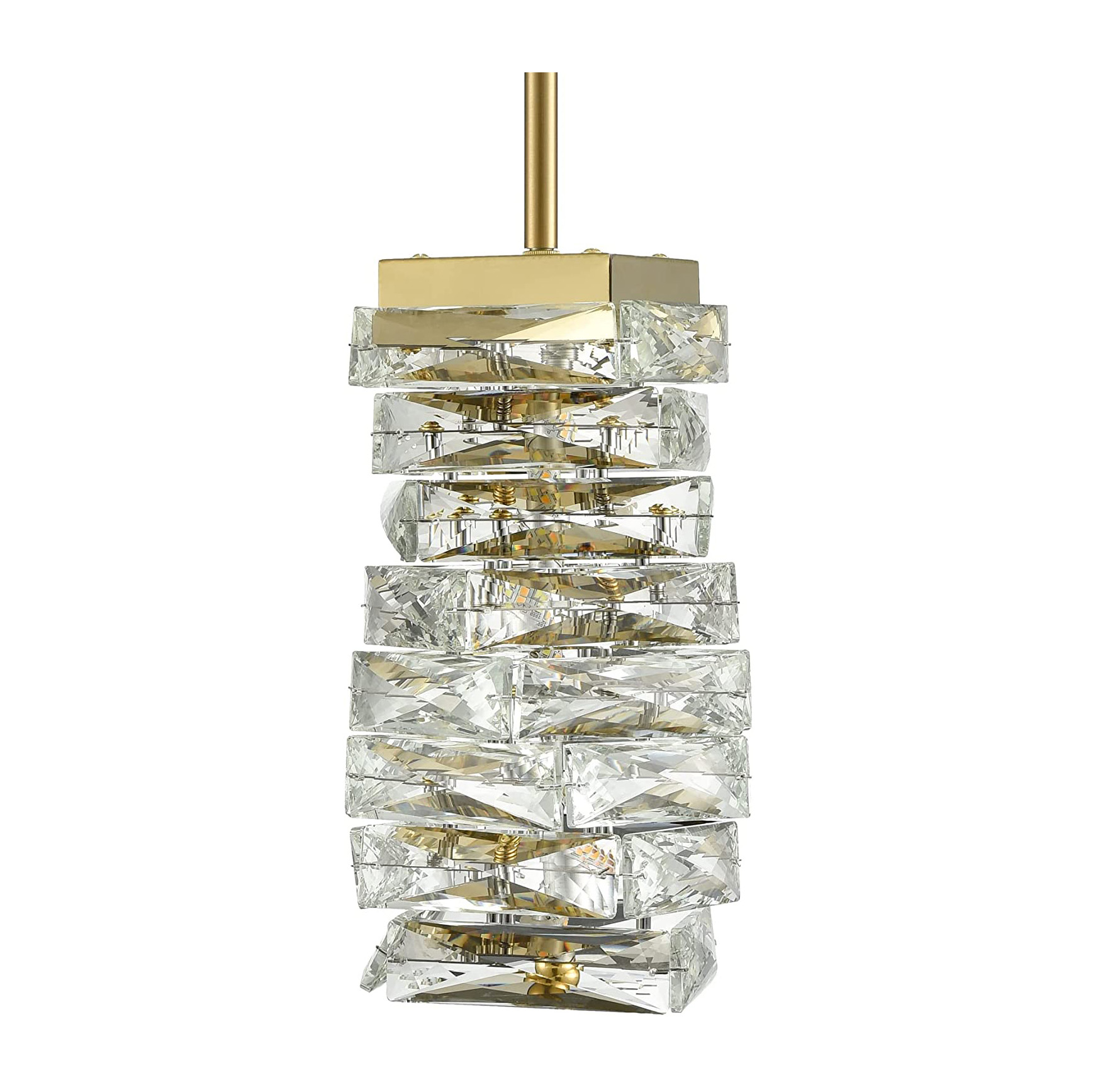 American Luxury  Hotel LED Pendant  K9 Crystal Golden Chandelier  for Living Room Bedroom