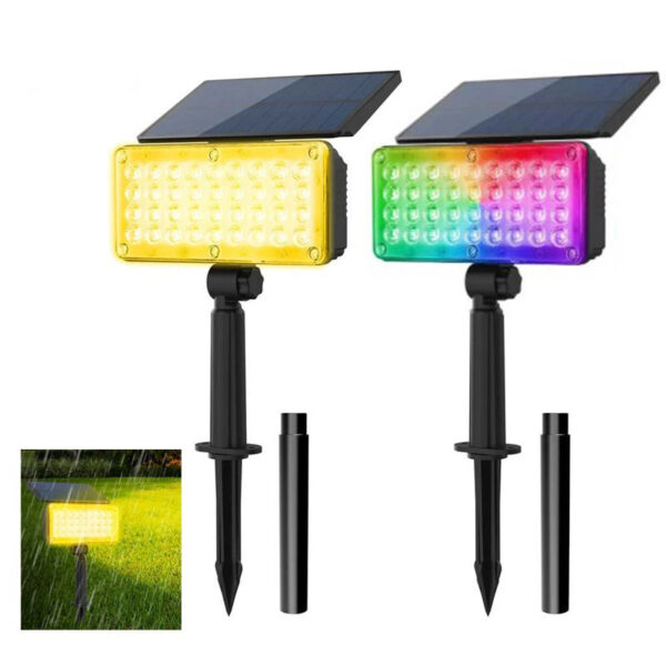 RGB LED IP65 Solar Lawn Light Warm White Outdoor Spotlight for Garden Decor Landscape Light