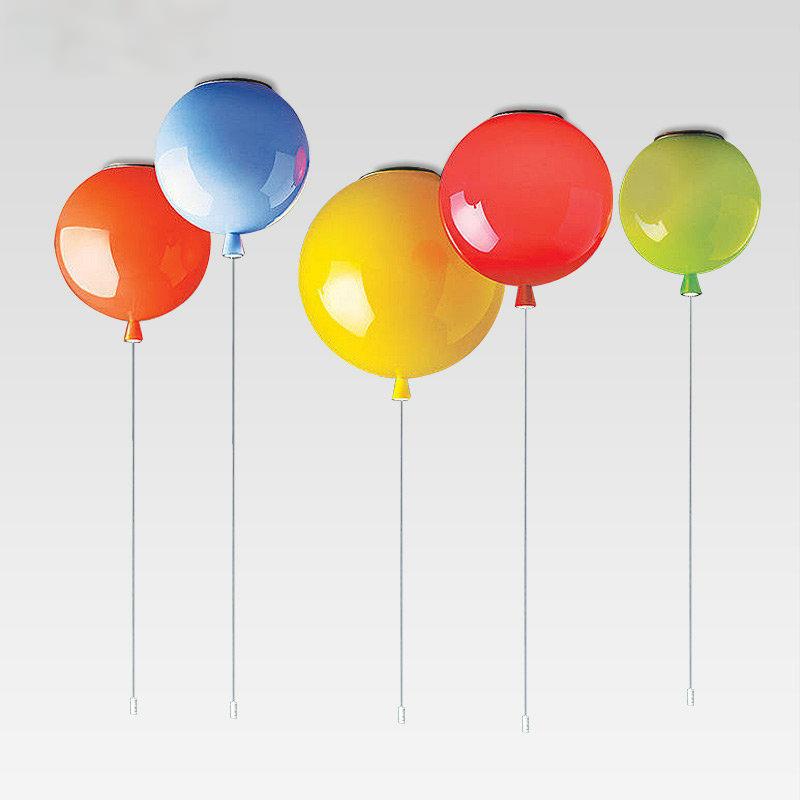 Nordic Balloon Hanging Ceiling Lamp Durable PS Pendant Light E27 Base Colorful Lighting for Kids Room Living Room Bar