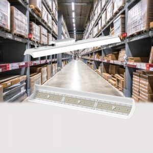 Low Glare IP65 Linear High Bay LED Light 50W 100W 150W 200W Industrial Linear Highbay Light for Warehouse Underground Parking
