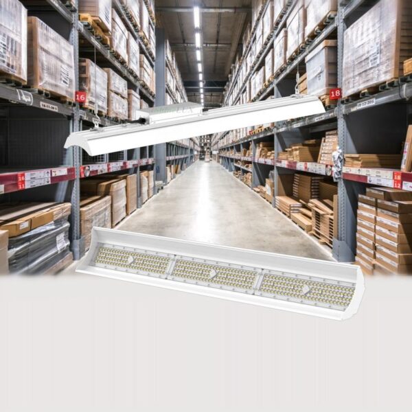 Low Glare IP65 Linear High Bay LED Light 50W 100W 150W 200W Industrial Linear Highbay Light for Warehouse Underground Parking