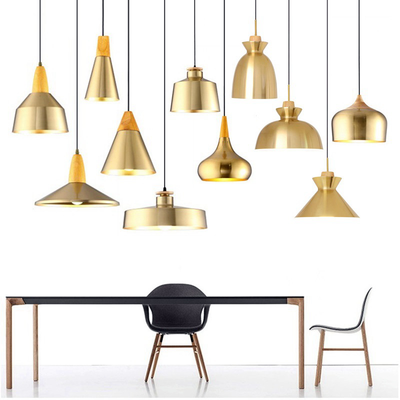 Nordic Modern Light Luxury Golden Chandelier Restaurant Bedroom Hair Salon Bar Counter Card Holder Internet Coffee Pendant Lamps