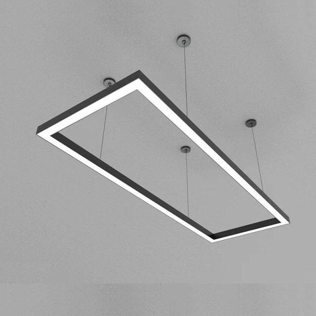Living Room Lamp Office Chandelier Rectangular Ceiling Lamp Simple Modern Long Strip Main Lamp Whole House Package Light
