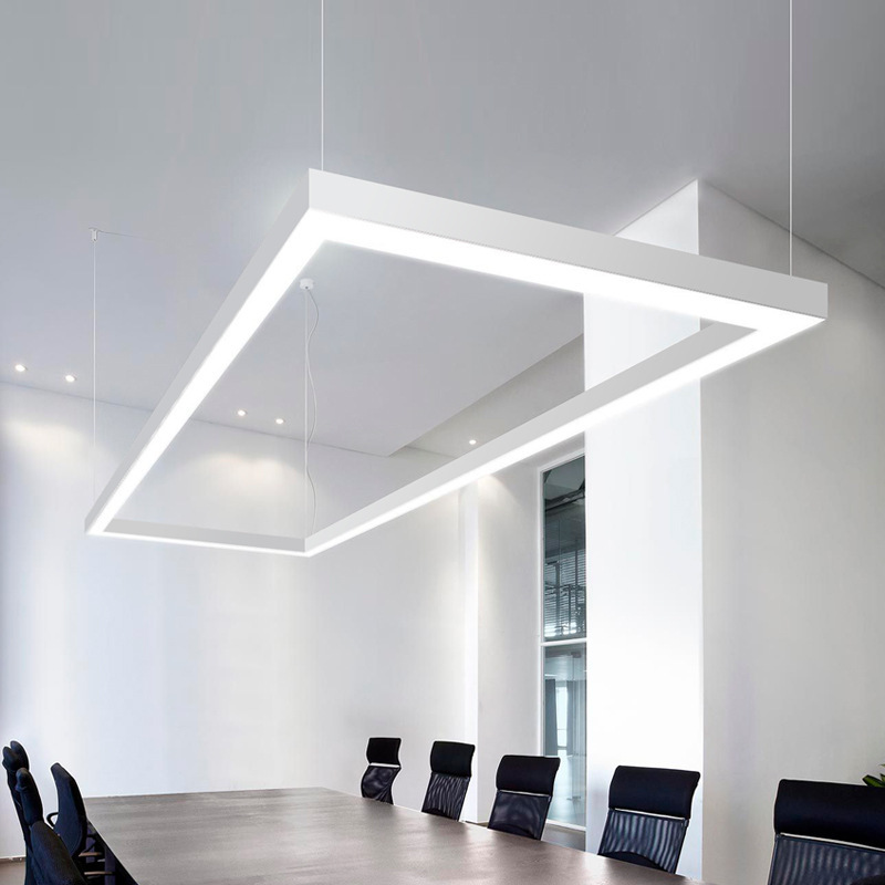 Modern Linear Pendant Lights Minimalist LED Long Strip Lighting for Dining Table Office Room Cord Hanging Lamp Lustre