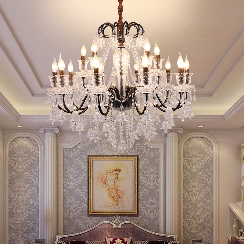 2025 Modern Style Indoor Decoration Large Project Hotel Lobby Villa Staircase Glass Pendant Light Crystal Chandelier Lighting
