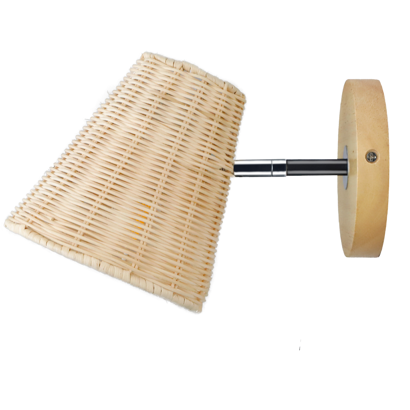 Bamboo Lantern Wall Lamp Cord Hand Woven Rattan Farmhouse Rustic Wall Sconces Boho Sconces Living Room Bedroom Wall Lighting