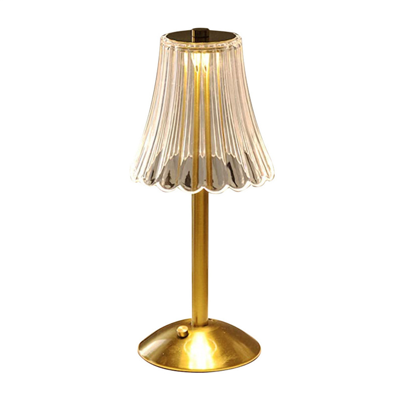 Portable Wireless Charging Table Lamp  Acrylic Crystal Cup Lampshade Touch Switch for Indoor  Camping Use Table Lamp