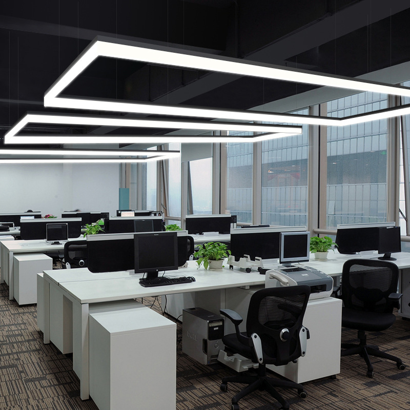 Modern Indoor Aluminum Bright up and Down Ceiling Suspended Office Warehouse Pendant Linkable Led Batten Linear Light  Lamp