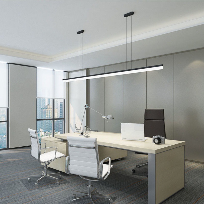 Customized Seamless Splicing Office Chandelier Gym Exhibition Hall Non-standard Linear Project square Led Pendant Strip Light