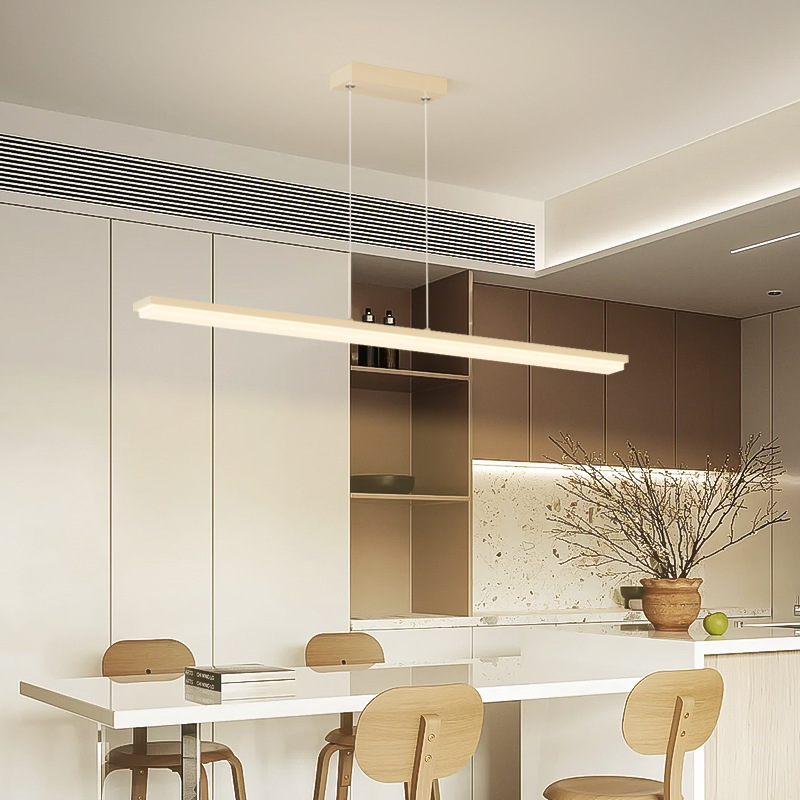 Modern Acrylic Aluminum Office Gym Use Middle Sizes LED Strip Linear Pendant Light Chandelier Large Long Black Hanging Lamp