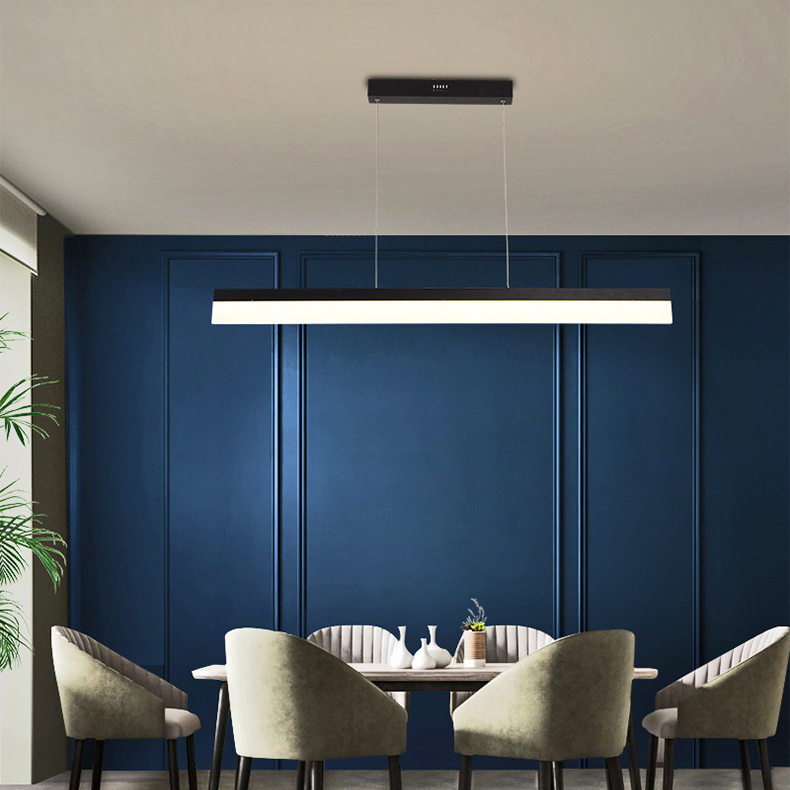 Modern  Restaurant Bar Office Kitchen Dining Living Room Long Strip Ceiling Lamp  4ft 6ft 8ft Aluminum LED Linear Pendant Light