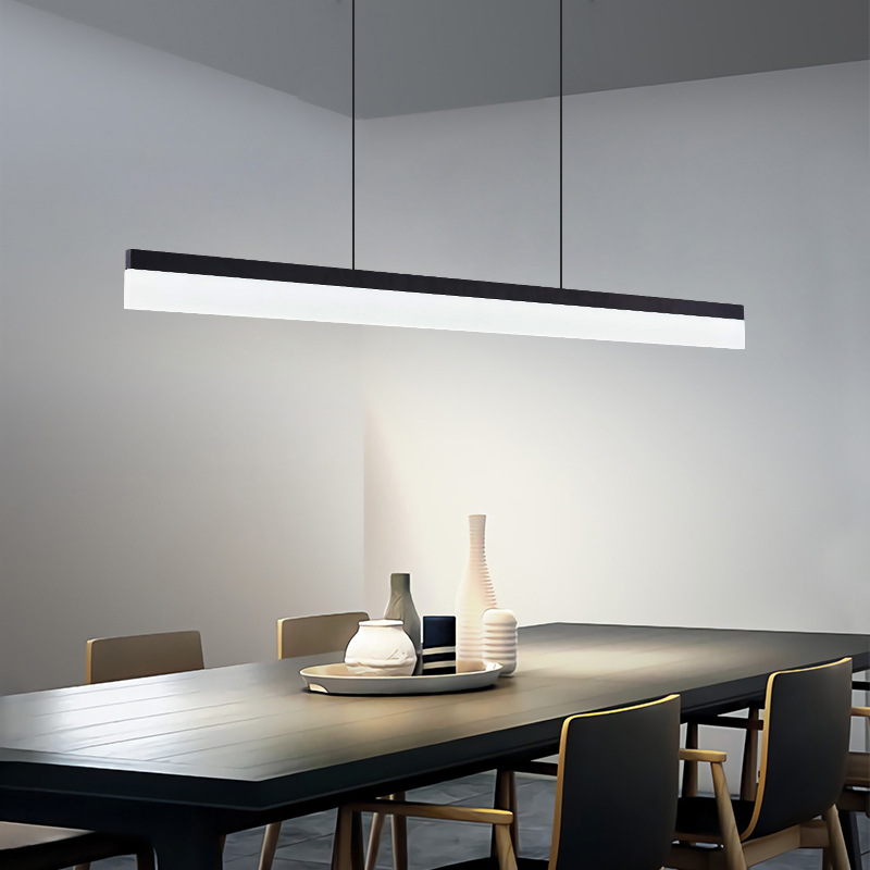 Modern Minimalist Long Classroom Pendant Light Strip Office Supermarket Classroom Gym Store LED Fixture Linear Pendant Light