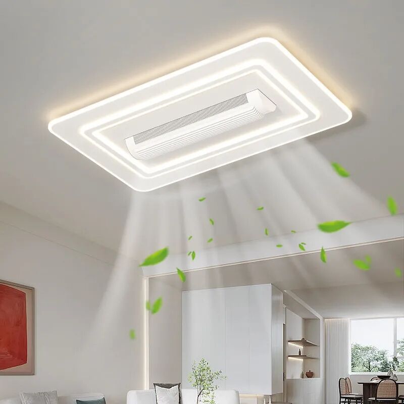 110V 220V Silent Living Room Bladeless Fan Light Smart Bedroom Dining Room Soft Wind Ceiling Heating Fan Light