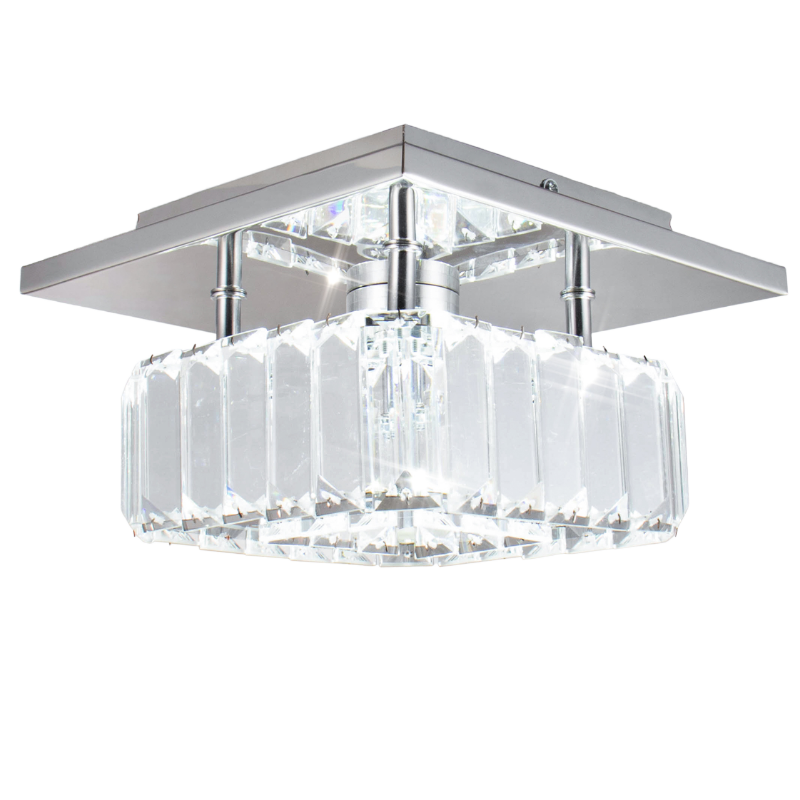 Luxury LED 13W Ceiling Light Home Square-shaped Indoor Decorative Light Living Room Corridors Daylight Stainless Steel Switch