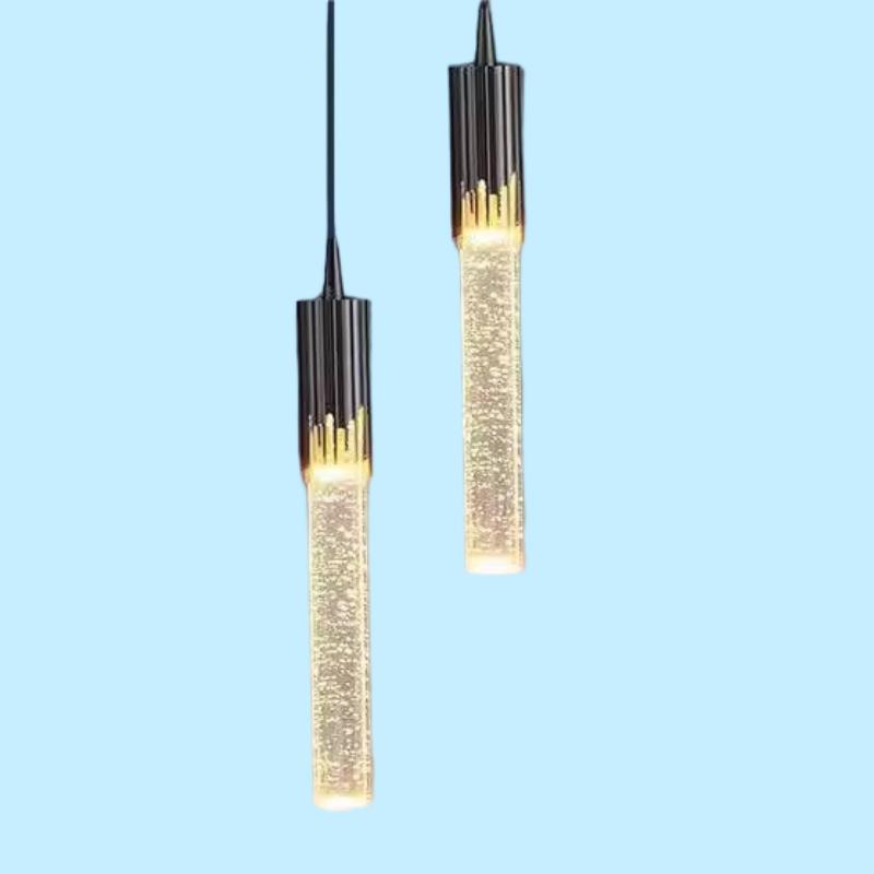 Modern Simple Metal Acrylic Single Hanging Pendent Lamp Warm Light Effect for Bedside Kitchen Island Decoration