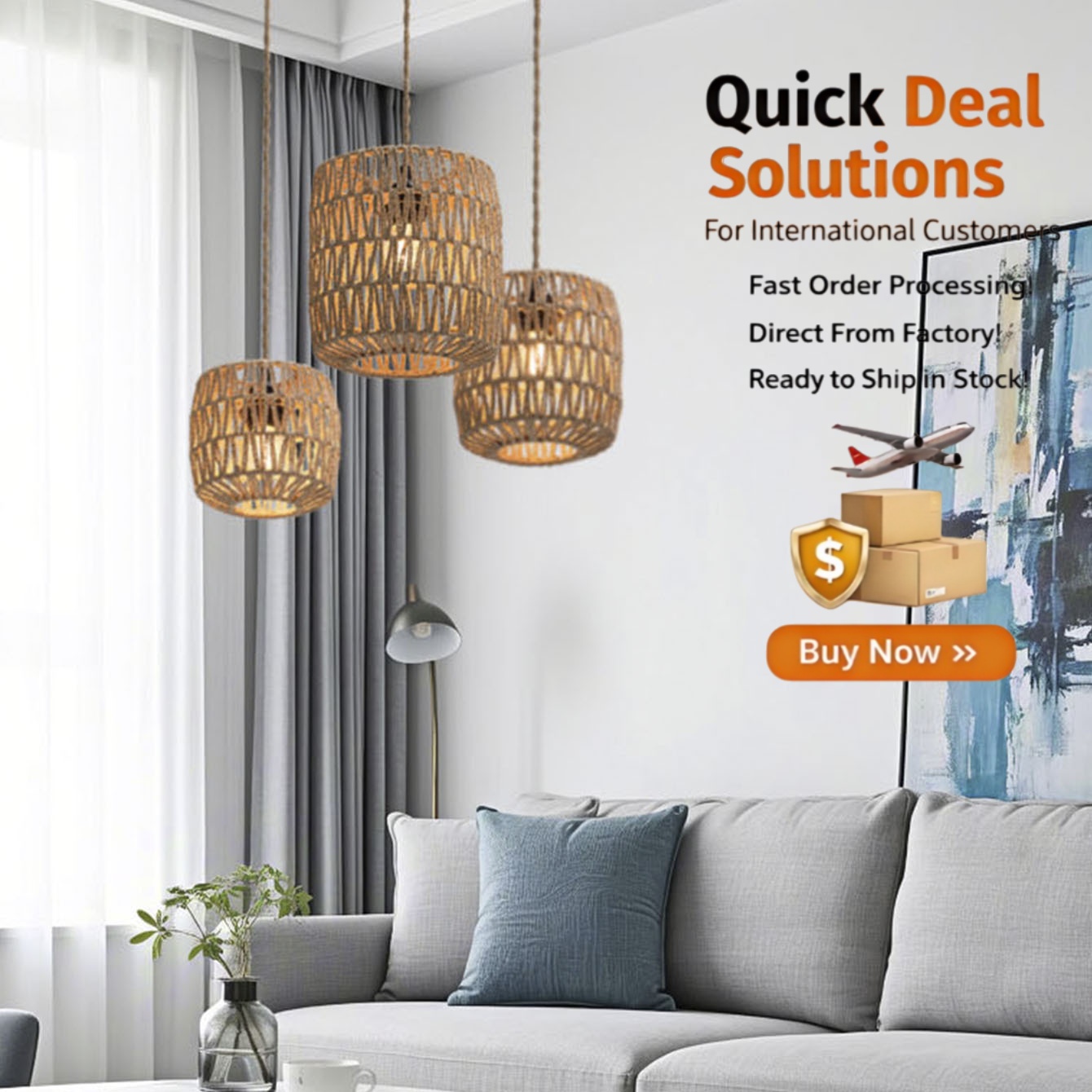 Retro Hemp Rope Pendant Light for Kitchen Island Dining Room Farmhouse Homestay Boho Round Handwoven Hanging Lamp