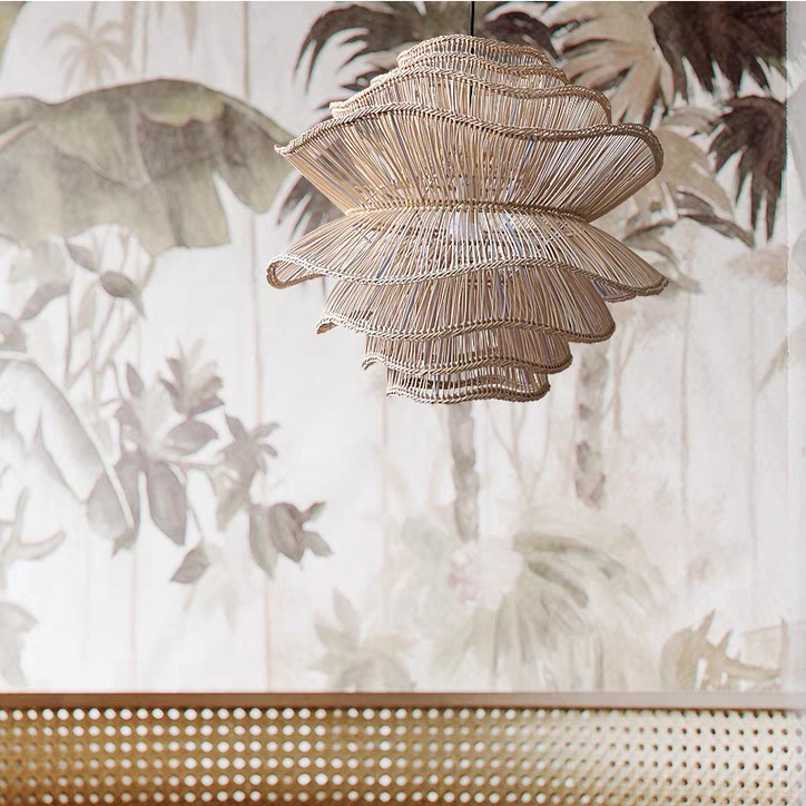 Best Selling Farmhouse Hanging Pendant Light Modern Wood Bamboo Design for Indoor Home Decor