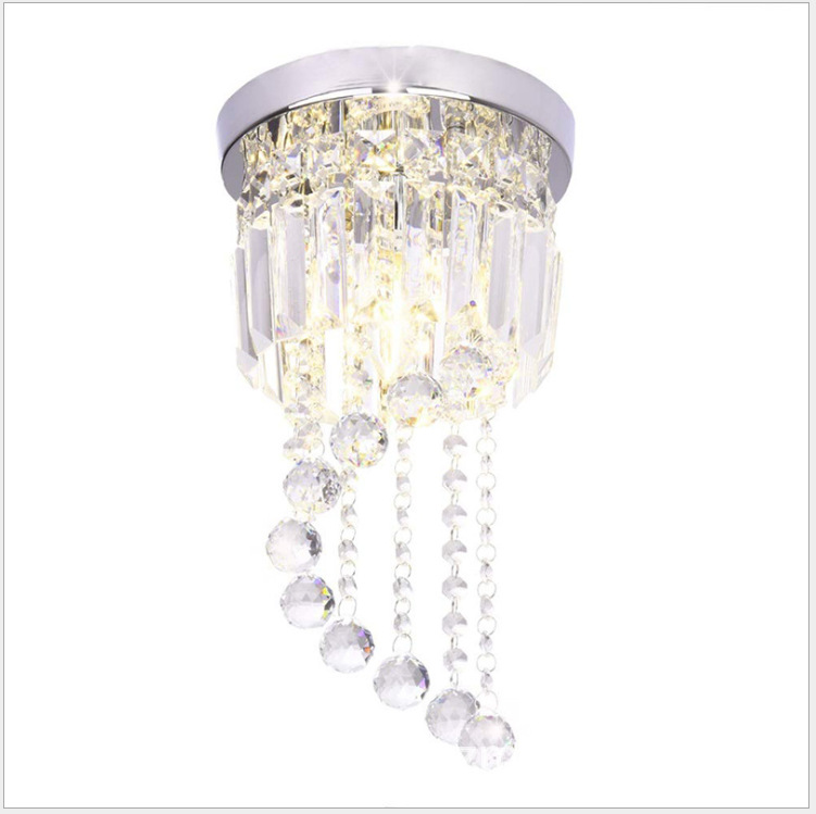 Chandelier Light K9 Crystal Flush Modern Ceiling Pendant Spiral Lamp with Bulbs