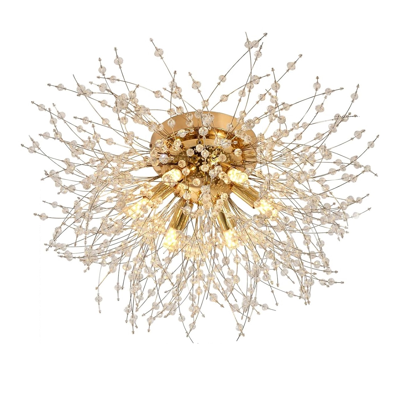 Modern Crystal Ceiling Light, Fireworks Dandelion Sputnik Chandelier