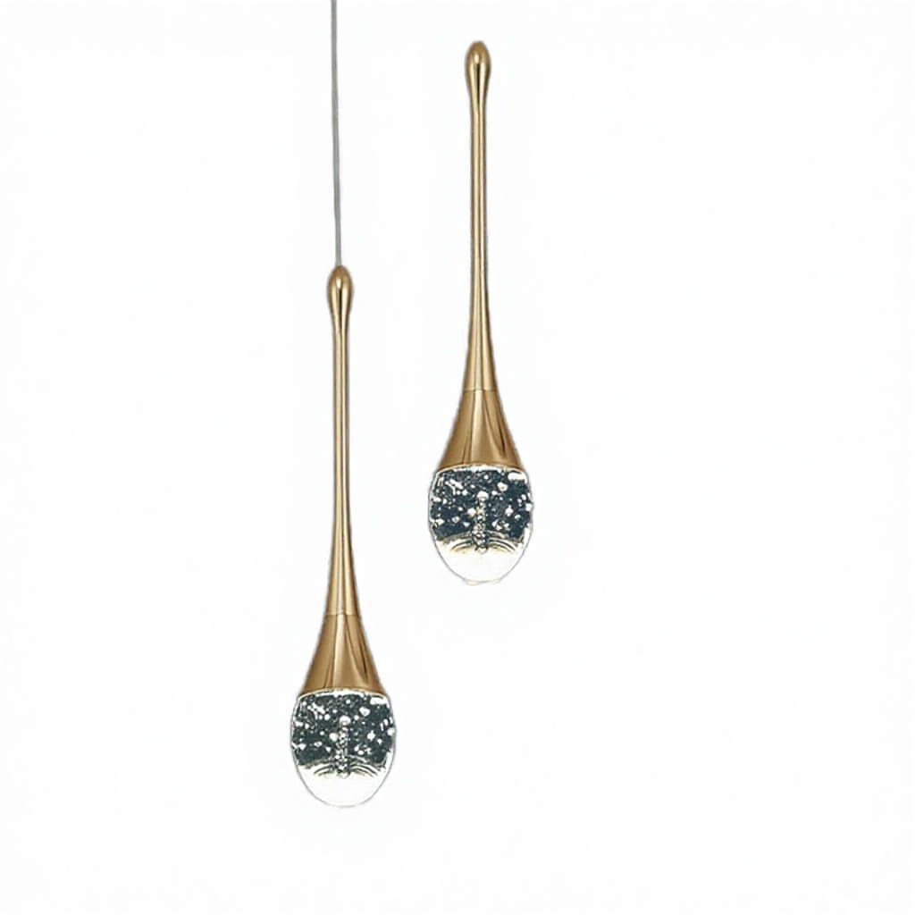 Luxury High-End Gold Bubble Teardrop Crystal 5W LED Single Head Pendant Light for Villa Staircase Foyer Home Hotel
