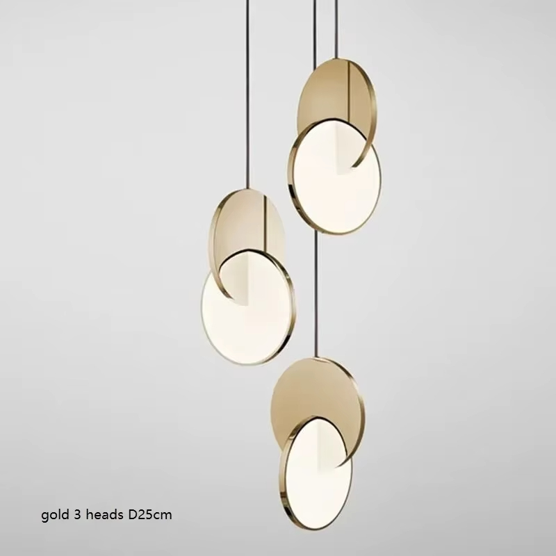 Modern Gold Pendant Light Ring Led Lights Nordic Geometric Iron Small Chrome Lamps Bedroom Decorative Round Hanging Light