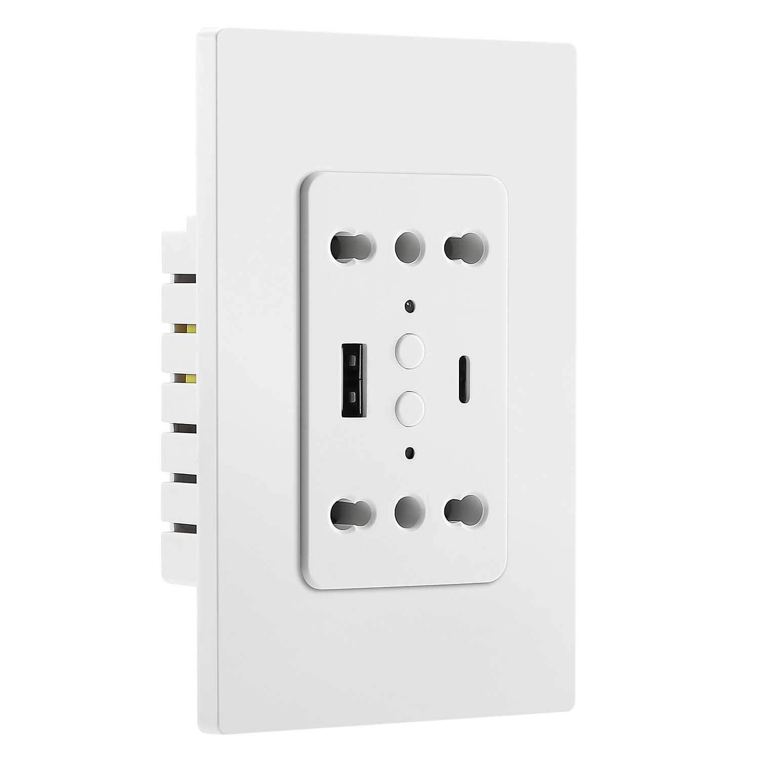 Chilean Italian Standard Smart Socket Overload Protection Tuya WiFi USB-A + Type-C AC220 Supports Voice Mobile Phone Control