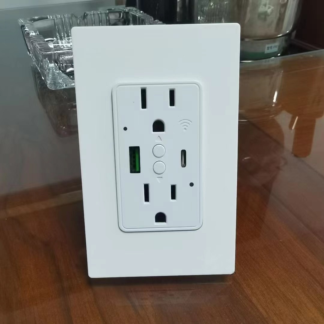 Smart Wifi Wall Socket Pd20W Fast Charge Usb C for Us Standard Home Hotel Office Bedroom Living Room Safety Protection