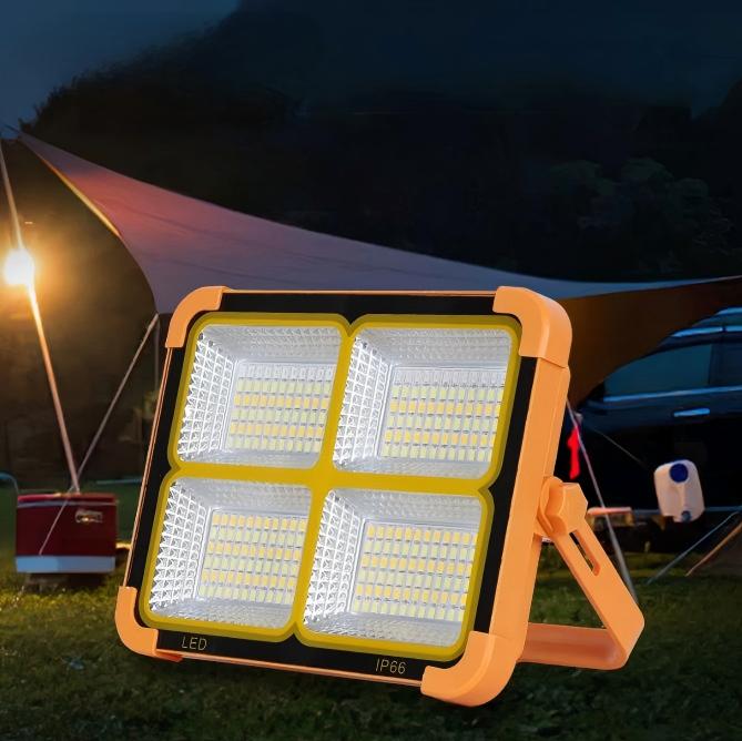 Solar Led Flood Light Ip65 Waterproof Wireless Magnetic Hook Portable for Night Market Stall Outdoor Camping
